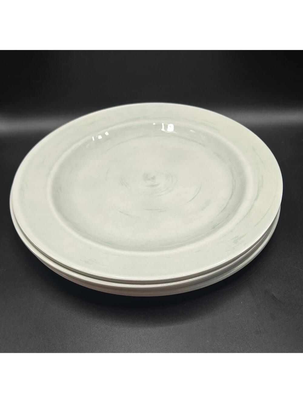 Melamine MINT GREEN 9" Round Dinner Plates Vintage Lot Of 4